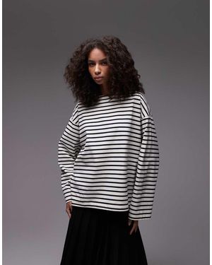 ARKET T-Shirt Oversize Blu E Bianca A Righe - Grigio