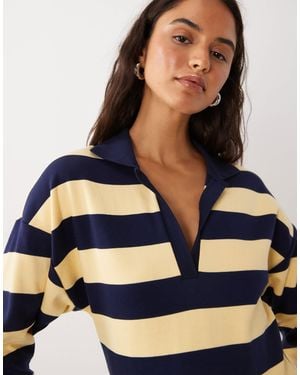 Mango Long Sleeve Polo Top - Blue