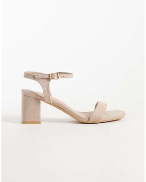 New Look Blocked Heeled Sandal - Natural