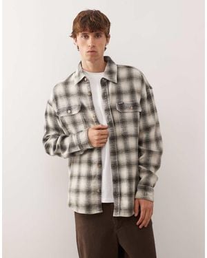 Deus Ex Machina Camisa Verde Y Negra De Manga Larga De Franela Too Busy De - Neutro