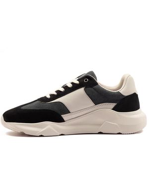 OFF THE HOOK Zapatillas De Deporte Azules De Estilo Casual Con Cordones De Cuero Para Hombre Collins De - Negro