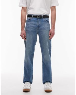 TOPMAN Rigid Straight Leg Carpenter Jean - Blue