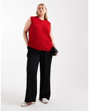 Vero Moda – hose zum überziehen aus strukturiertem jersey - Rot