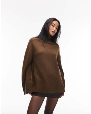 & Other Stories High Neck Relaxed Knitted Sweater - Brown
