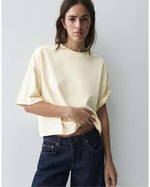 Pull&Bear Boxy-fit Short Sleeve T-shirt - Natural