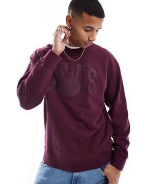 Levi's Varsity Applique Tonal Logo Relaxed Fit Sweatshirt - Purple