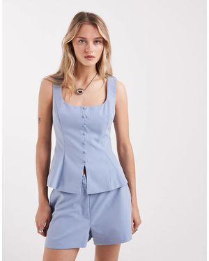 ASOS Tailored Peplum Waistcoat - Blue