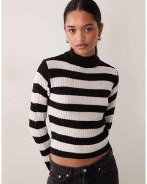 Brave Soul Turtle Neck Ribbed Jumper - Black
