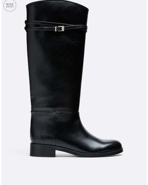 Stradivarius Bottes plates wide fit es - Noir