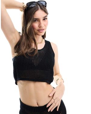 JJXX Crop Top All'Uncinetto - Nero