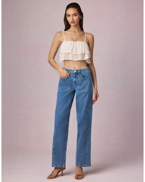 Oh Polly Straight Leg Jeans - Blue