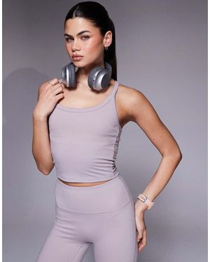 4505 Icon Yoga Cami With Inner Bra And Adjustable Straps - Purple