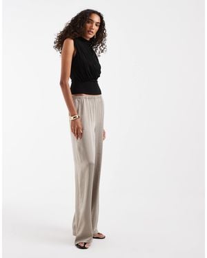 Vero Moda Textured Satin Wide Leg Pants - White