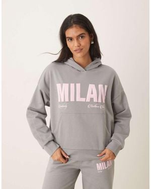 ASOS Oversized Hoodie With Milan Graphic - Grey