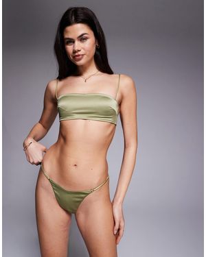 ASOS – fern – schlichter satin-tanga - Grau