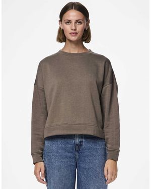 Pieces Sweat-shirt - marron - Gris