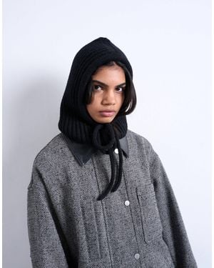 TOPSHOP Hero Ribbed Balaclava - Black