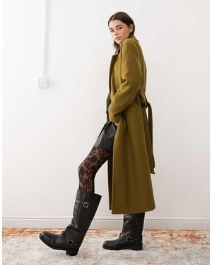 Miss Selfridge Nette Jas Met Overslag En Riem - Naturel