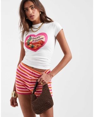 ASOS Baby Tee With Airbrush Desert Graphic - Red