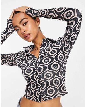Glamorous 90S Cropped Fitted Shirt - Black