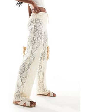 NA-KD Pantalon en dentelle - Blanc