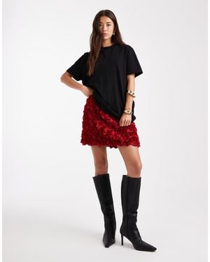 French Connection Verity 3D Textured Floral Mini Skirt