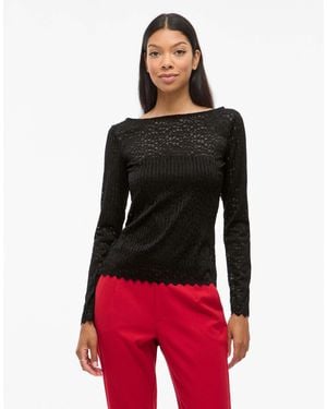 Vila Top à manches courtes - beauté e - Rouge