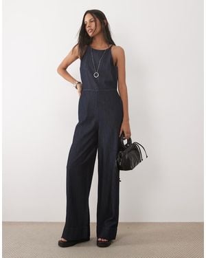 Mango 100% Cotton Denim Jumpsuit - Blue