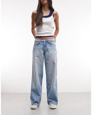 Weekday Ample Low Waist Baggy Fit Jeans - Blue