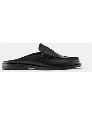 Pull&Bear Slingback Mule Loafers - White