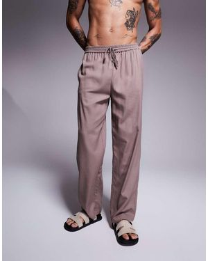 South Beach Southbeach Linen Blend Beach Trouser Co-ord - Purple