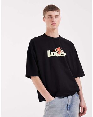 ASOS Boxy Oversized T-shirt With Lover Front Graphic - Black