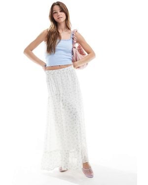Vero Moda Smilla Tiered Midi Skirt - White