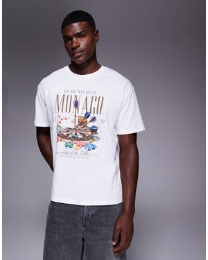 ADPT T-shirt oversize avec imprimé monaco au dos - Gris