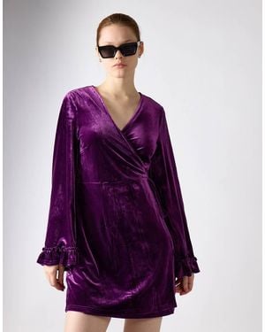 Glamorous Wrap Mini Dress - Purple