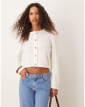 ASOS – kastige strickjacke - Weiß