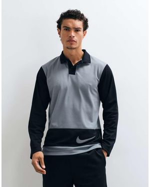 Nike Football Premier Long Sleeve Polo - Blue