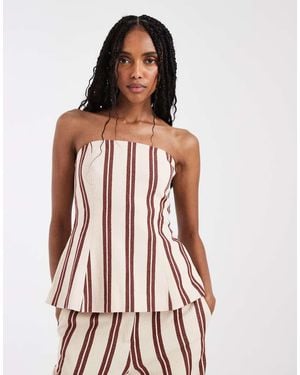 ASOS Tailored Bandeau Top With Tie Back - Pink