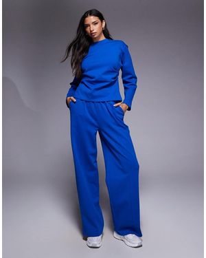 ASOS Broek Met Wijde Pijpen En Interlocknaden - Blauw