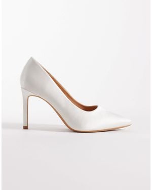 SEQWL Wide Fit Petunia Heeled Court Shoe - White