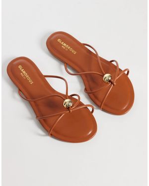 Glamorous – flache sandalen - Braun