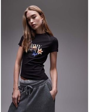 Tommy Hilfiger T-Shirt Baby Nera Con Stampa - Grigio