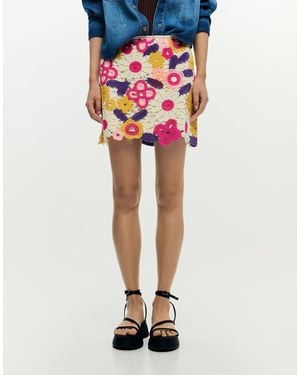 Desigual Mini Crochet Skirt - Red
