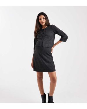 Mama.licious Minifalda Gris A Cuadros De Punto De Mamalicious Maternity (Parte De Un Conjunto) - Negro