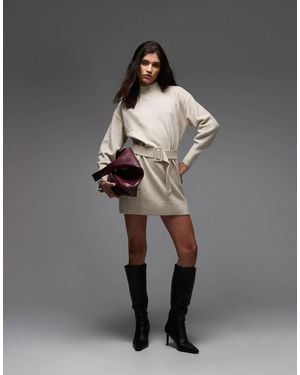 & Other Stories Belted Knitted Dress - White