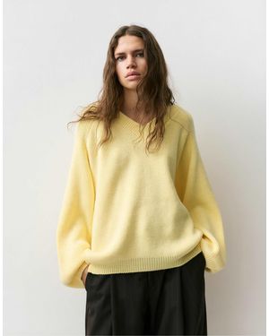 Pull&Bear Pull oversize à ourlet asymétrique - Jaune