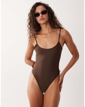 Rhythm Classic Minimal Swimsuit - Brown