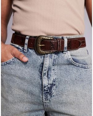 ASOS – cowboy-gürtel aus em kunstleder - Grau