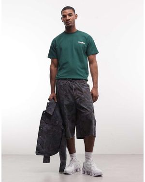 Weekday Pantaloncini Cargo Ampi Con Stampa Mimetica - Blu