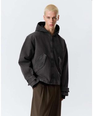 Weekday Chaqueta Bomber Lavado De Lona De - Gris